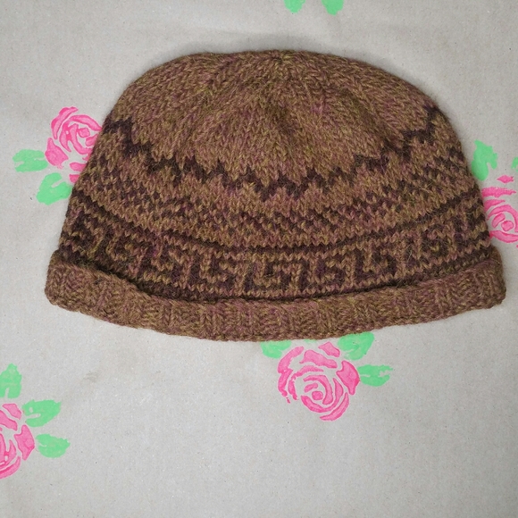 Light Brown Knitted Beenie Hat - Picture 6 of 11